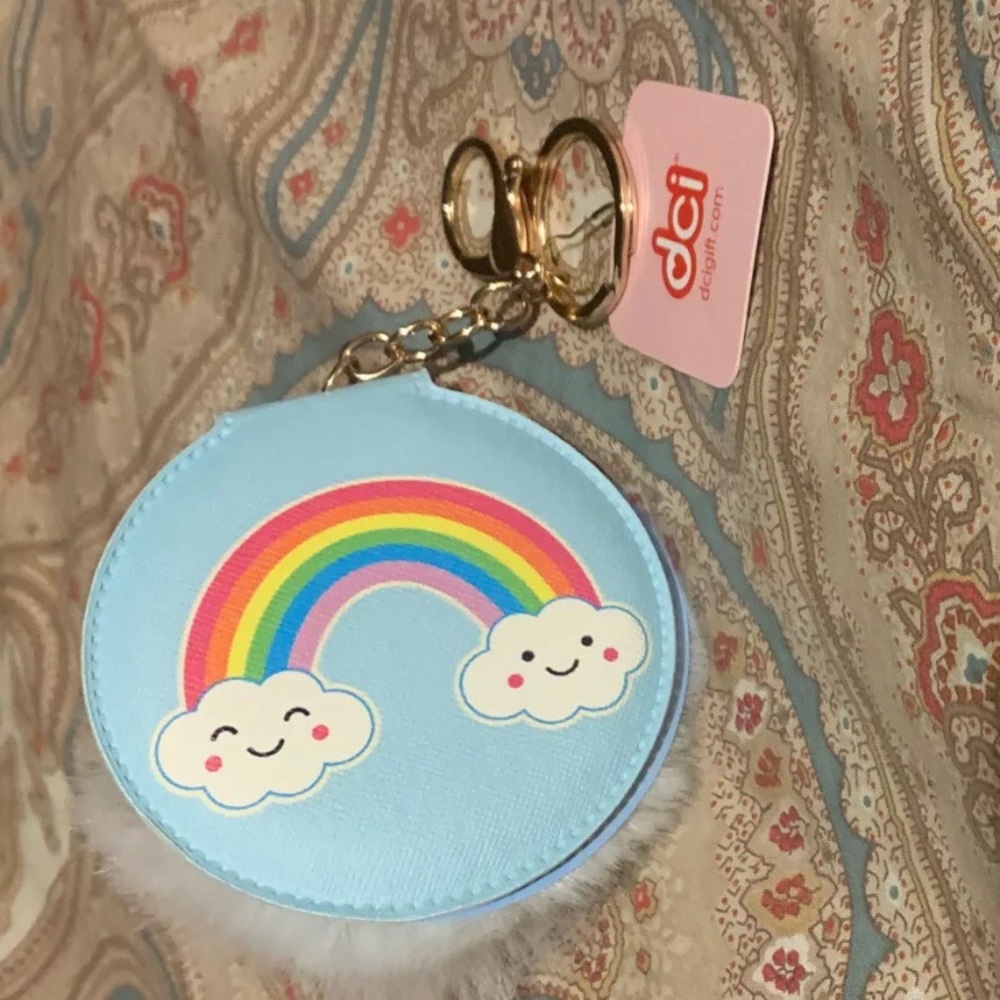 DCI Girls keychain Compact Mirror: Rainbow, New!